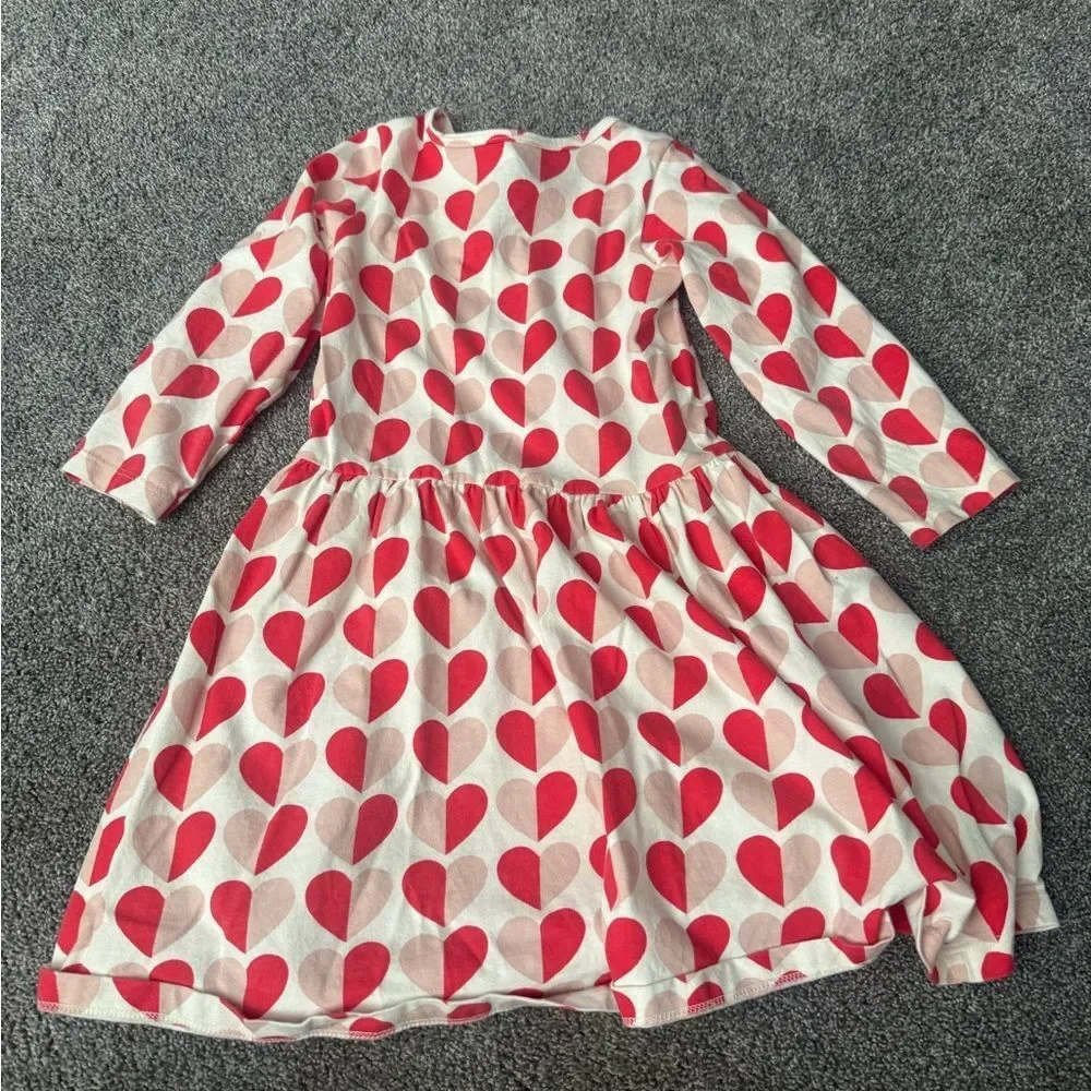 Winter Water Factory Heart Patterned Organic Cotton Dress Sz 6